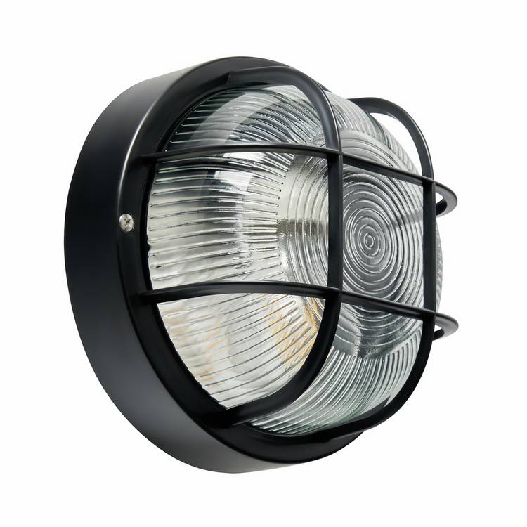 Coast black round caged bulkhead H18cm (British brand)