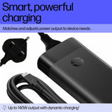 HP 140W USB-C laptop charger, imported from the UK