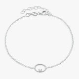 Revere sterling silver cubic zirconia charm bracelet 20cm, UK version