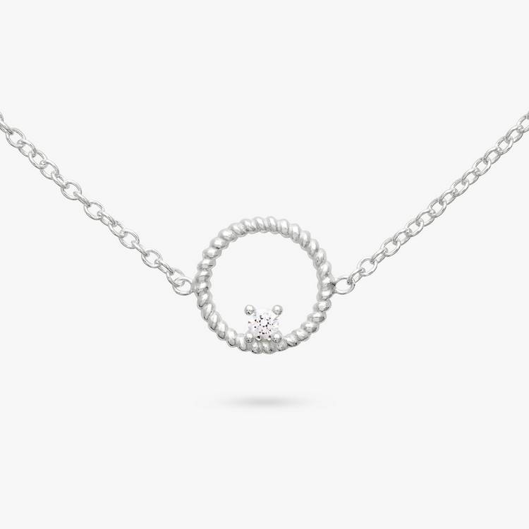 Revere sterling silver cubic zirconia charm bracelet 20cm, UK version