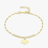 Revere 9ct gold plated heart charm bracelet (British brand)