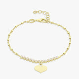 Argos Revere 9ct Gold Plated Sterling Silver Heart Charm Bracelet- Buy online at McGrocer