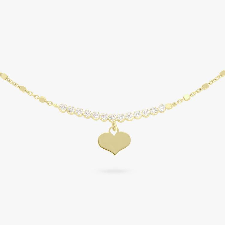 Revere 9ct gold plated heart charm bracelet (British brand)