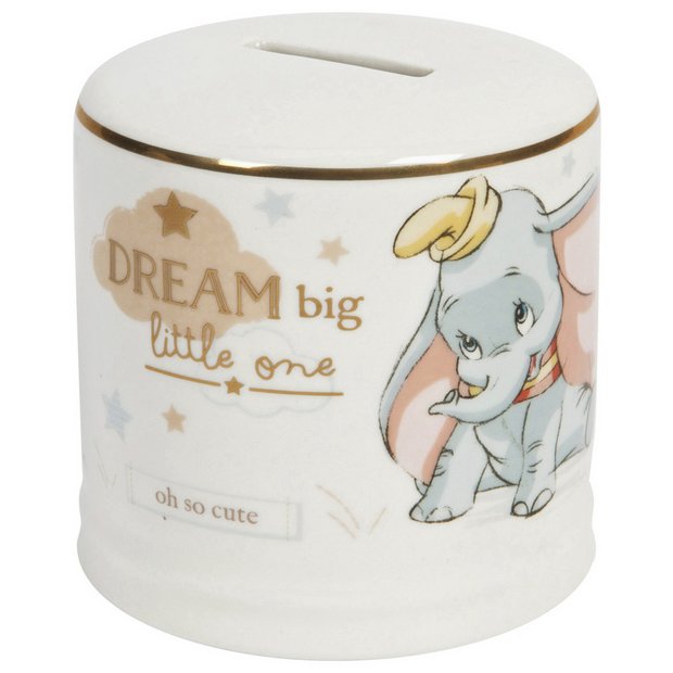 Disney Dumbo ceramic money box with gilt rim, UK version