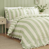 Catherine Lansfield seersucker green bedding set single (British brand)
