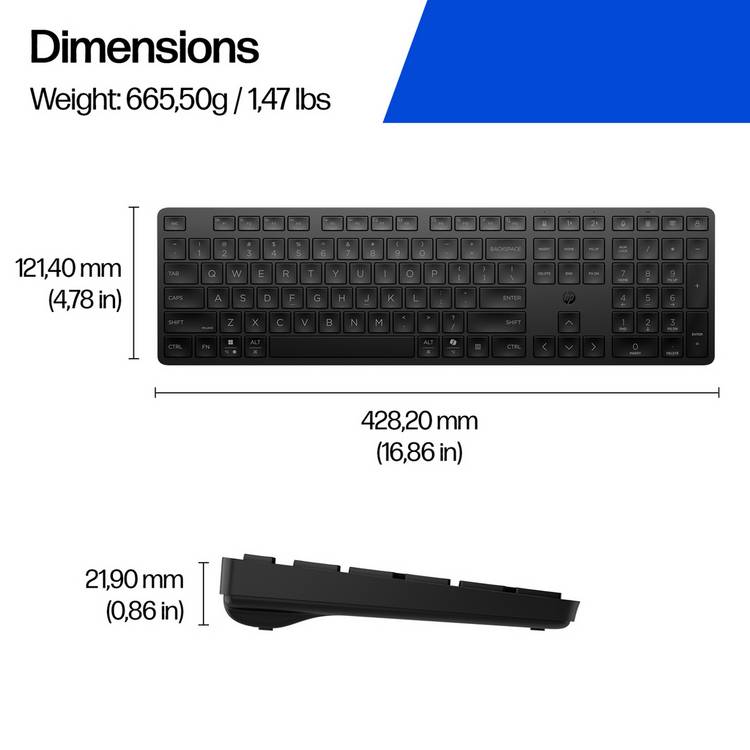HP keyboard 490K wireless multi-device black, imported from the UK