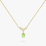Revere gold plated necklace green crystal cubic zirconia (British brand)