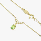 Revere gold plated necklace green crystal cubic zirconia (British brand)