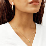 Revere gold plated necklace green crystal cubic zirconia (British brand)