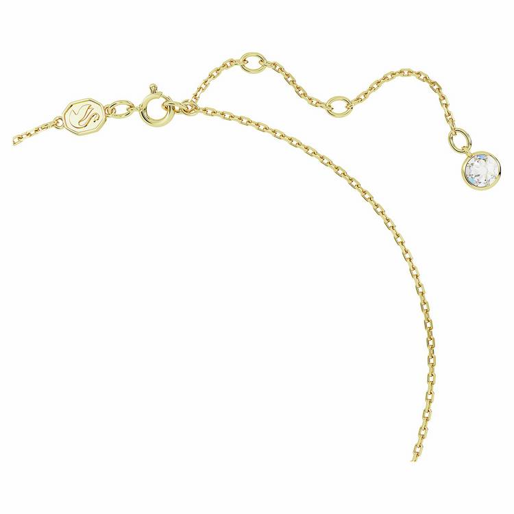 Swarovski gold-tone plated green stone pendant necklace, UK version