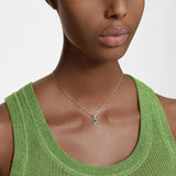Swarovski gold-tone plated green stone pendant necklace, UK version