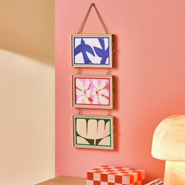 Habitat triple screenprint hanging picture frame 4x6, UK version
