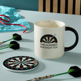 Argos Home dartboard mug set with coaster 450ml, imported from the UK