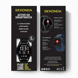 Sekonda Active Go smartwatch black silicone strap, imported from the UK