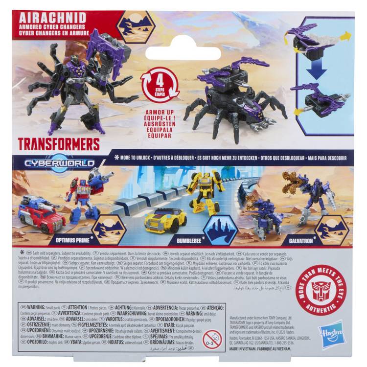 Transformers Airachnid Armored Cyber Changers action figure 4 inches, UK version