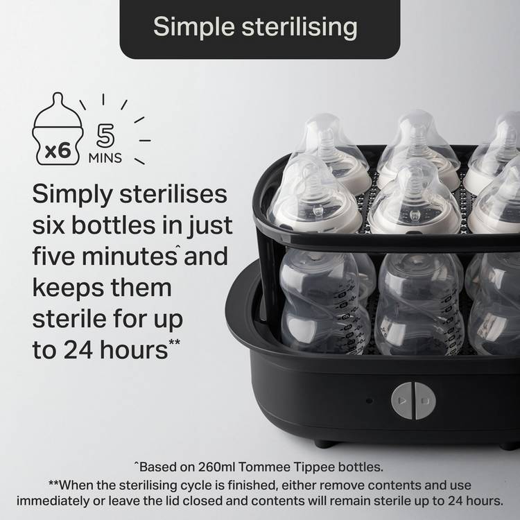 Tommee Tippee electric steriliser black, imported from the UK