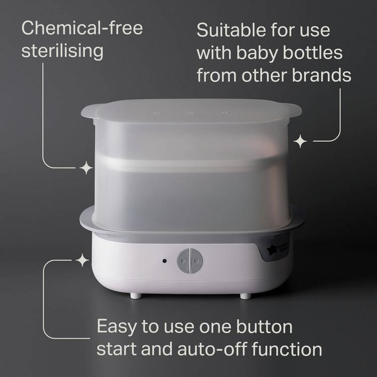 Tommee Tippee electric steriliser black, imported from the UK