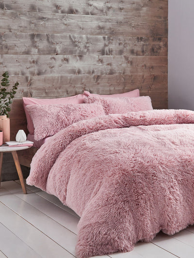 Next Catherine Lansfield Pink So Soft Cuddly Deep Pile Duvet Cover and Pillowcase Set- Buy online at McGrocer