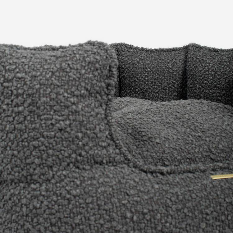 Lords & Labradors high wall dog bed granite boucle small, imported from the UK
