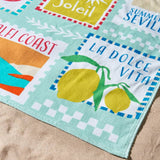 Catherine Lansfield Postcards beach towel 160x76cm sage green, UK version