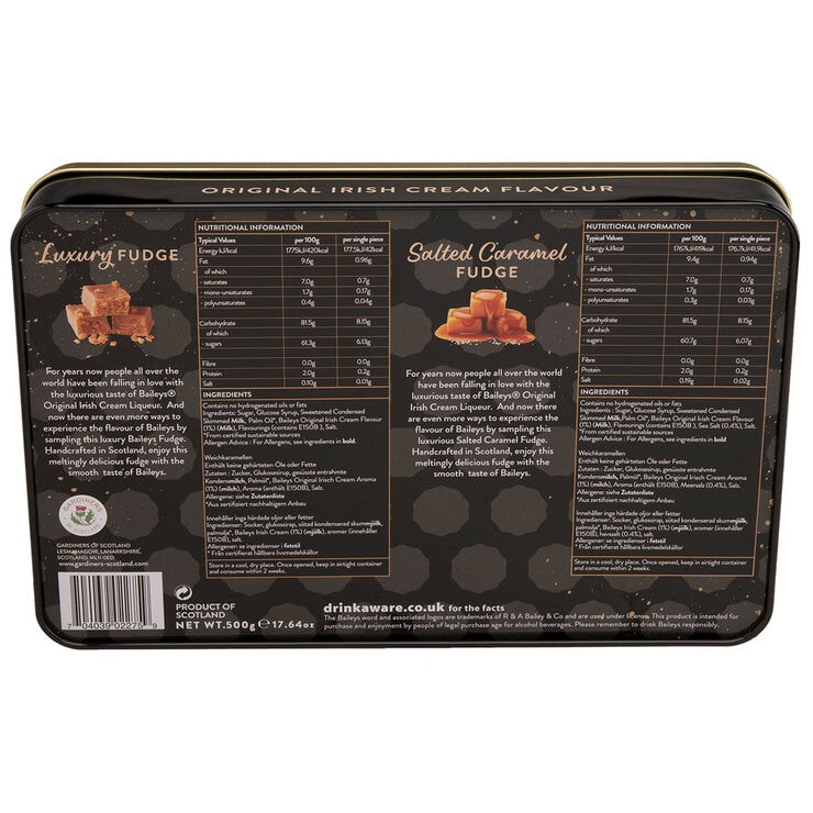 Gardiners of Scotland Baileys Fudge 500g tin, UK version