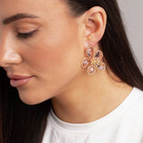 Freedom pink crystal flower stud earrings (British brand)