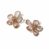 Freedom pink crystal flower stud earrings (British brand)