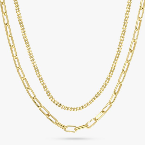 Revere 9ct gold plated silver layered necklace, imported from the UK