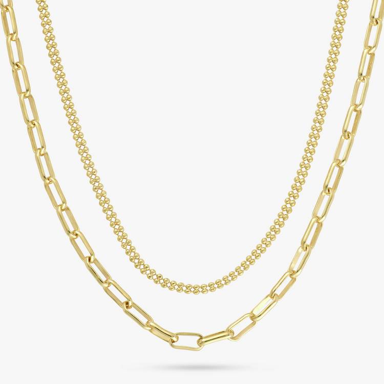 Revere 9ct gold plated silver layered necklace, imported from the UK