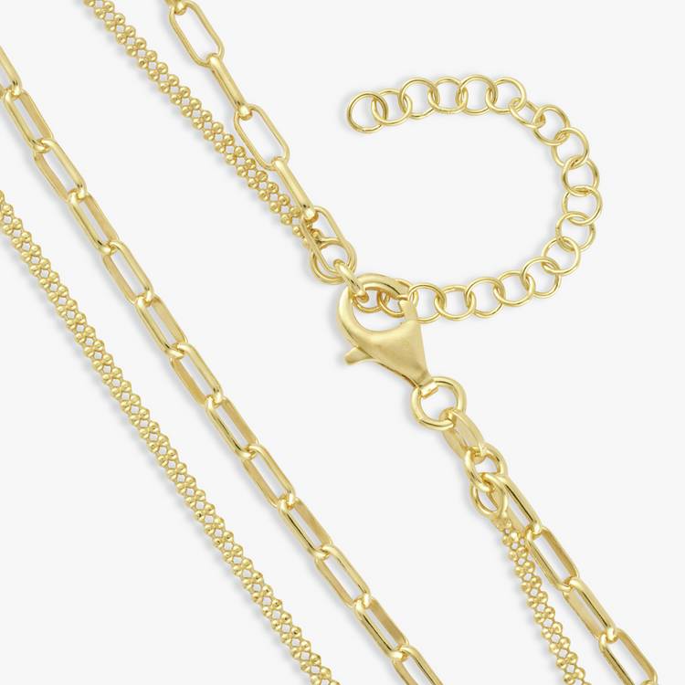 Revere 9ct gold plated silver layered necklace, imported from the UK