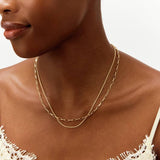 Revere 9ct gold plated silver layered necklace, imported from the UK