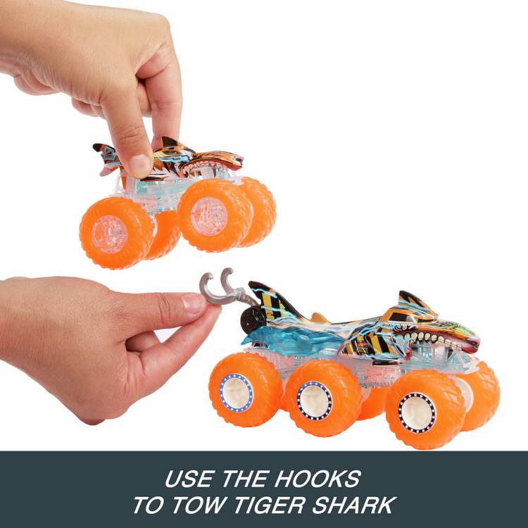 Hot Wheels Monster Trucks multipack Tiger Shark and Mega-Wrex 1:64 scale, UK version