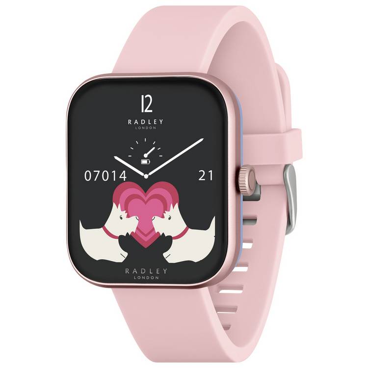 Radley Series 32 pink silicone strap smartwatch, imported from the UK