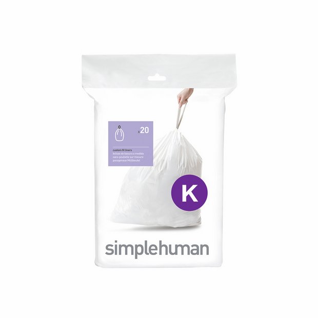 Simplehuman Code K bin liners pack of 20 - British product