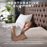 Snuggledown sateen cotton pillows 4 pack, imported from the UK
