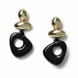 Argos Freedom Black and Gold-tone Chunky Mismatch Drop Earrings- Buy online at McGrocer