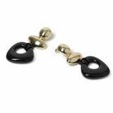 Freedom black and gold mismatch drop earrings 40mm, UK version