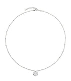 Monica Vinader sterling silver Siren Muse disc chain necklace, imported from the UK
