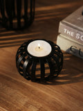 Set of 3 black wire tea light candle holders (British brand)