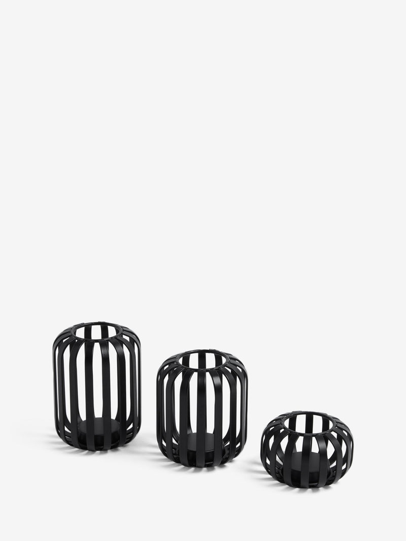 Set of 3 black wire tea light candle holders (British brand)
