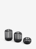 Set of 3 black wire tea light candle holders (British brand)