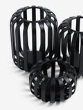 Set of 3 black wire tea light candle holders (British brand)