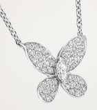 Graff white gold diamond butterfly pendant necklace, imported from the UK