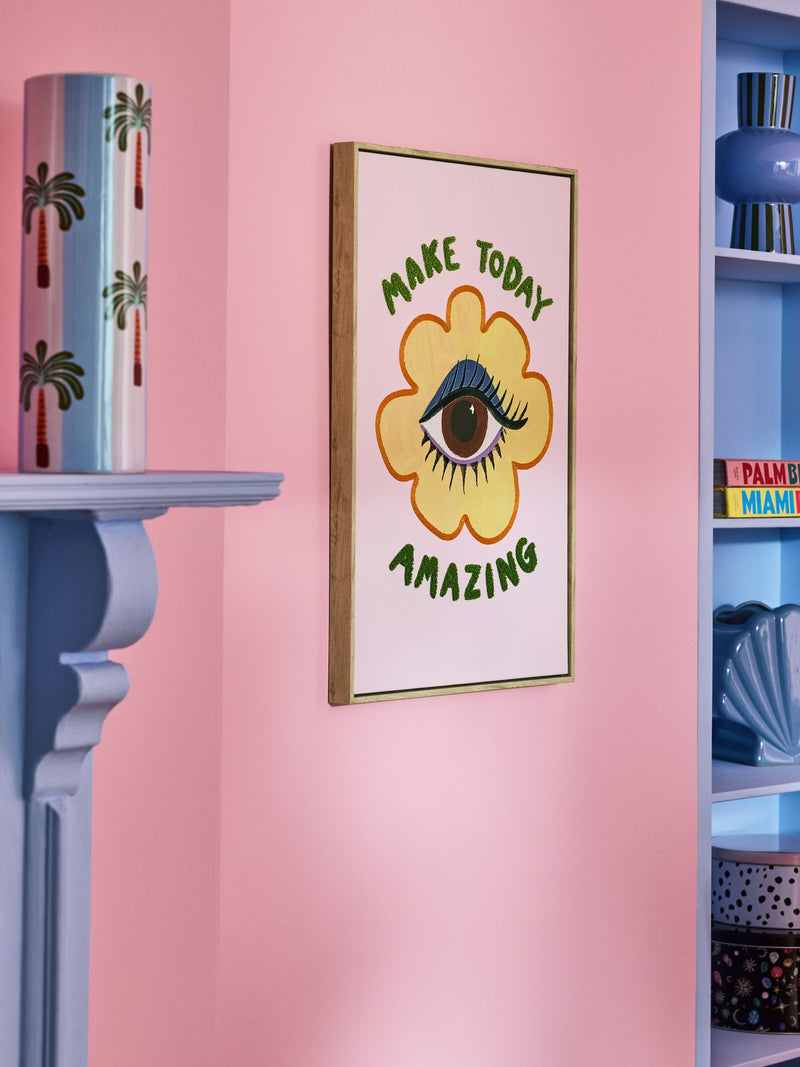 Eleanor Bowmer pink/yellow eye wall art - British product