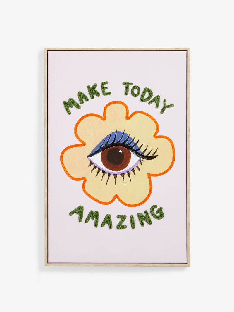 Eleanor Bowmer pink/yellow eye wall art - British product