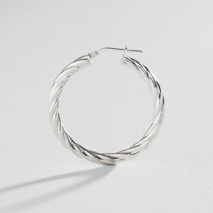 Revere Italian sterling silver twist hoop earrings (British brand)