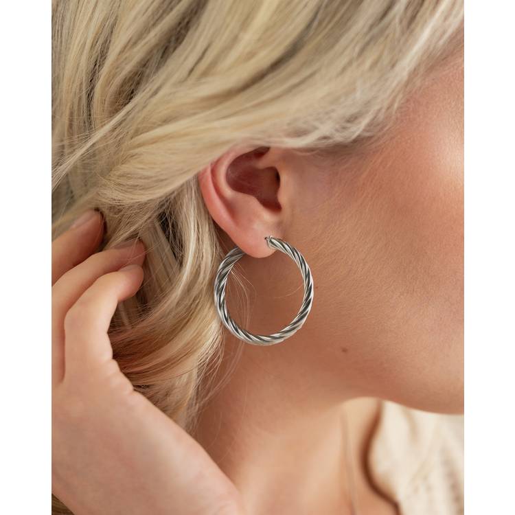 Revere Italian sterling silver twist hoop earrings (British brand)