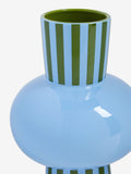 Eleanor Bowmer blue/green stripe ceramic vase 25cm height - British product