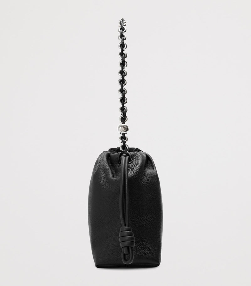 LOEWE Flamenco shoulder bag in leather with knotted drawstrings - British product