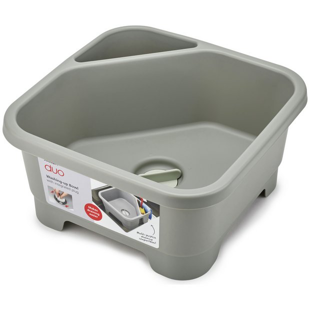 Joseph Joseph Duo wash up bowl grey plastic (British brand)